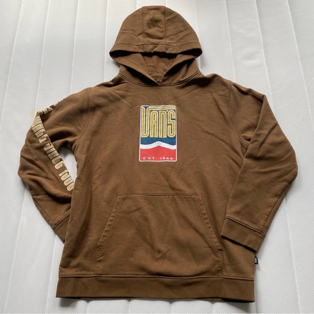 Vans Brown Pullover Hoodie with Retro Chest Logo